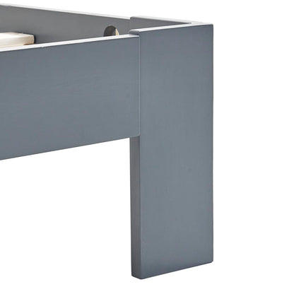 Bed Frame | Grey | Solid Pine Wood and Plywood | 160x200 cm | Durable
