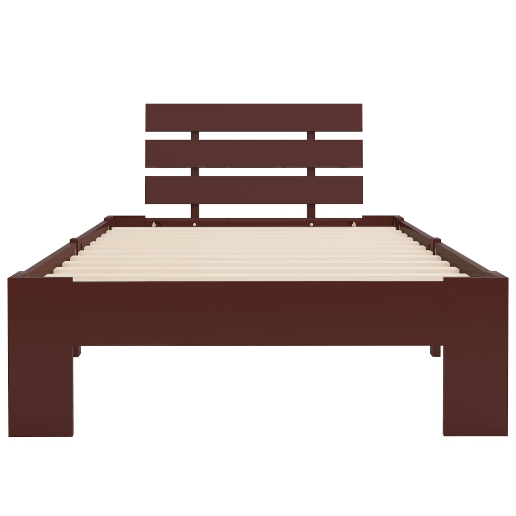 Bed Frame | Dark brown | Pine wood, Plywood | 100x200 cm | Durable
