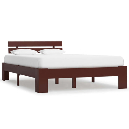 Bed Frame | Dark Brown | Solid pine wood, plywood | Double | Durable