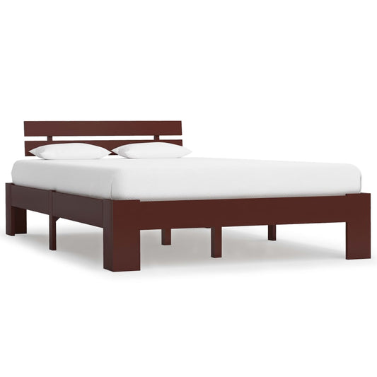 Bed Frame | Dark Brown | Solid pine wood, plywood | Double | Durable