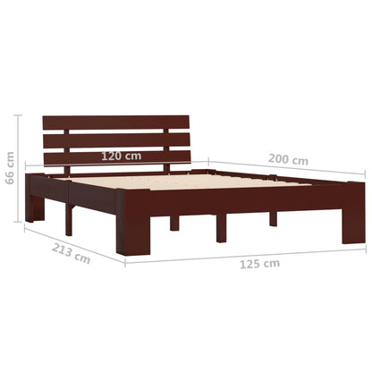Bed Frame | Dark Brown | Solid pine wood, plywood | Double | Durable