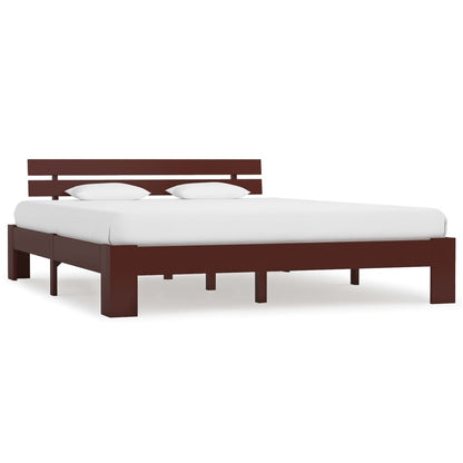 Bed Frame | Dark brown | Solid pine wood, Plywood slats | 160x200 cm