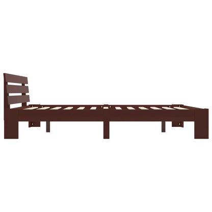 Bed Frame | Dark brown | Solid pine wood, Plywood slats | 160x200 cm