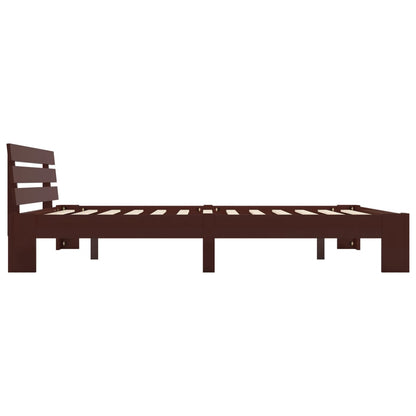 Bed Frame without Mattress Dark Brown 180x200 cm Solid Wood Pine