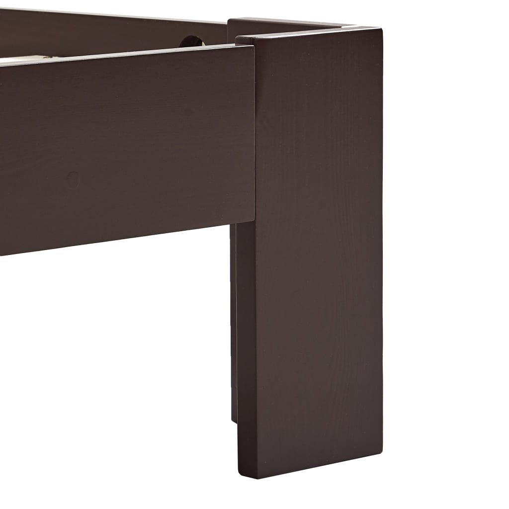 Bed Frame without Mattress Dark Brown 180x200 cm Solid Wood Pine
