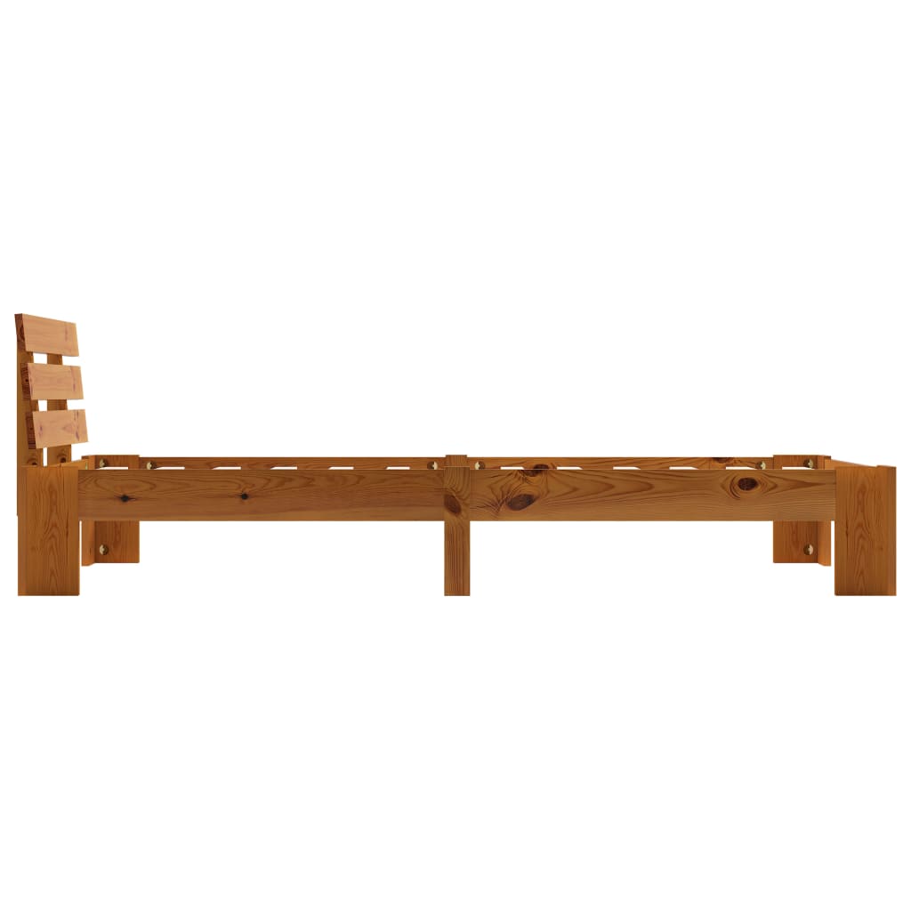 Bed Frame without Mattress Honey Brown 100x200cm Solid Wood Pine