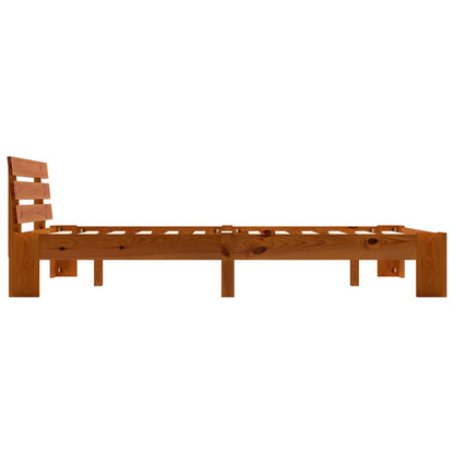Bed Frame | Honey brown | Solid pine wood and plywood | Double | Durable