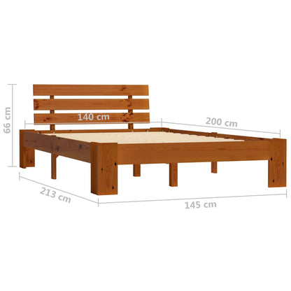 Bed Frame | Honey brown | Solid pine wood and plywood | Double | Durable
