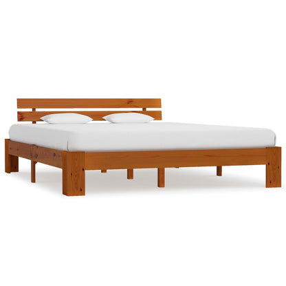 Bed Frame | Honey brown | Solid pine wood, plywood slats | Super King