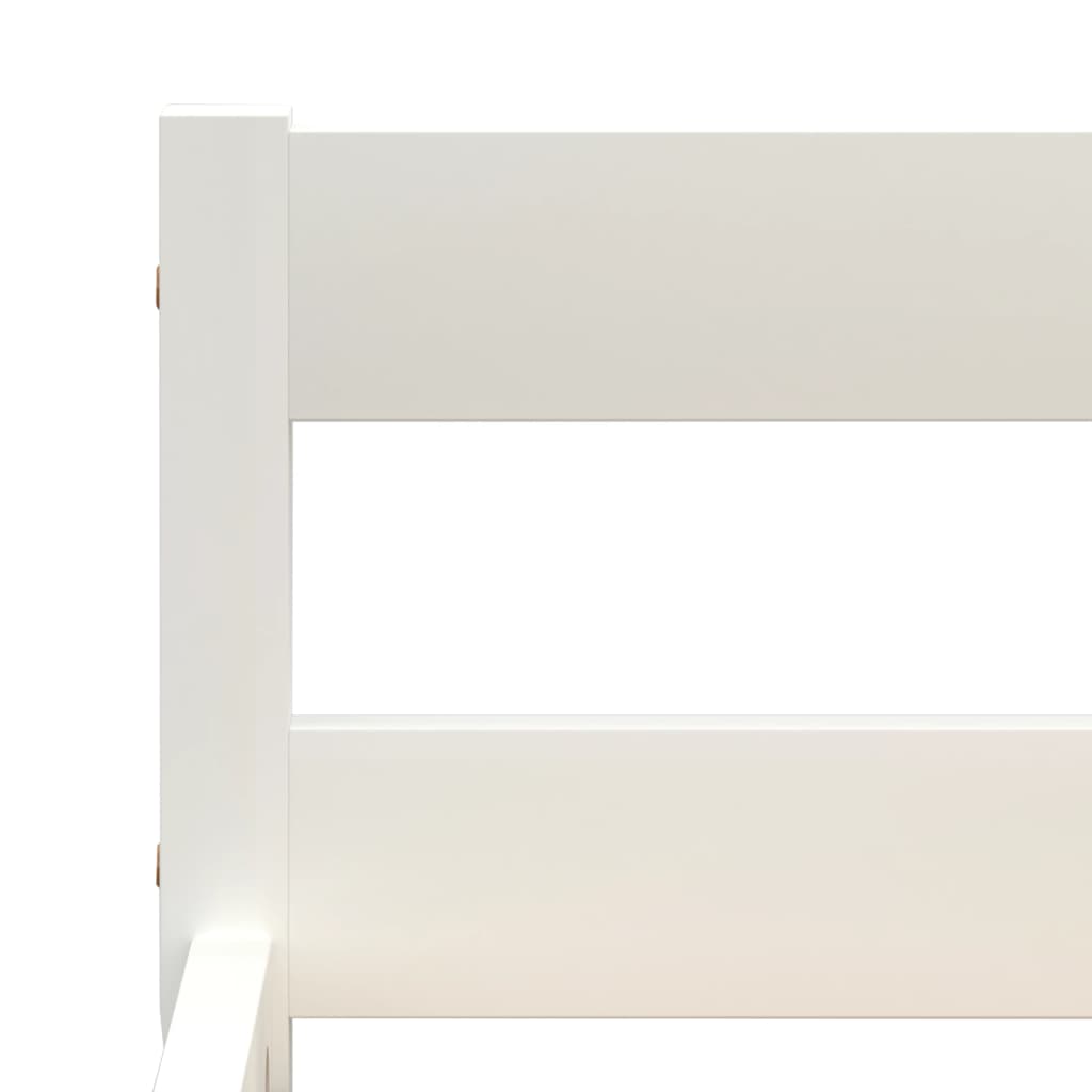 Bed Frame without Mattress White Solid Pine Wood 90x200 cm