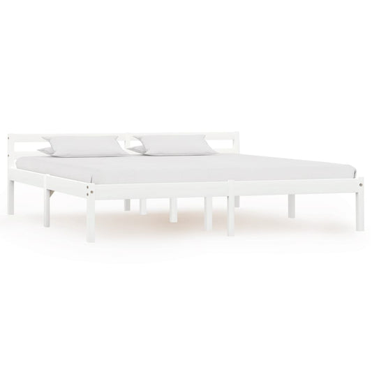 Bed Frame | White | Solid pine wood, plywood | 160x200 cm | Durable