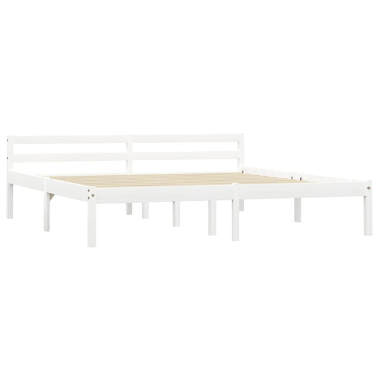 Bed Frame | White | Solid pine wood, plywood | 160x200 cm | Durable