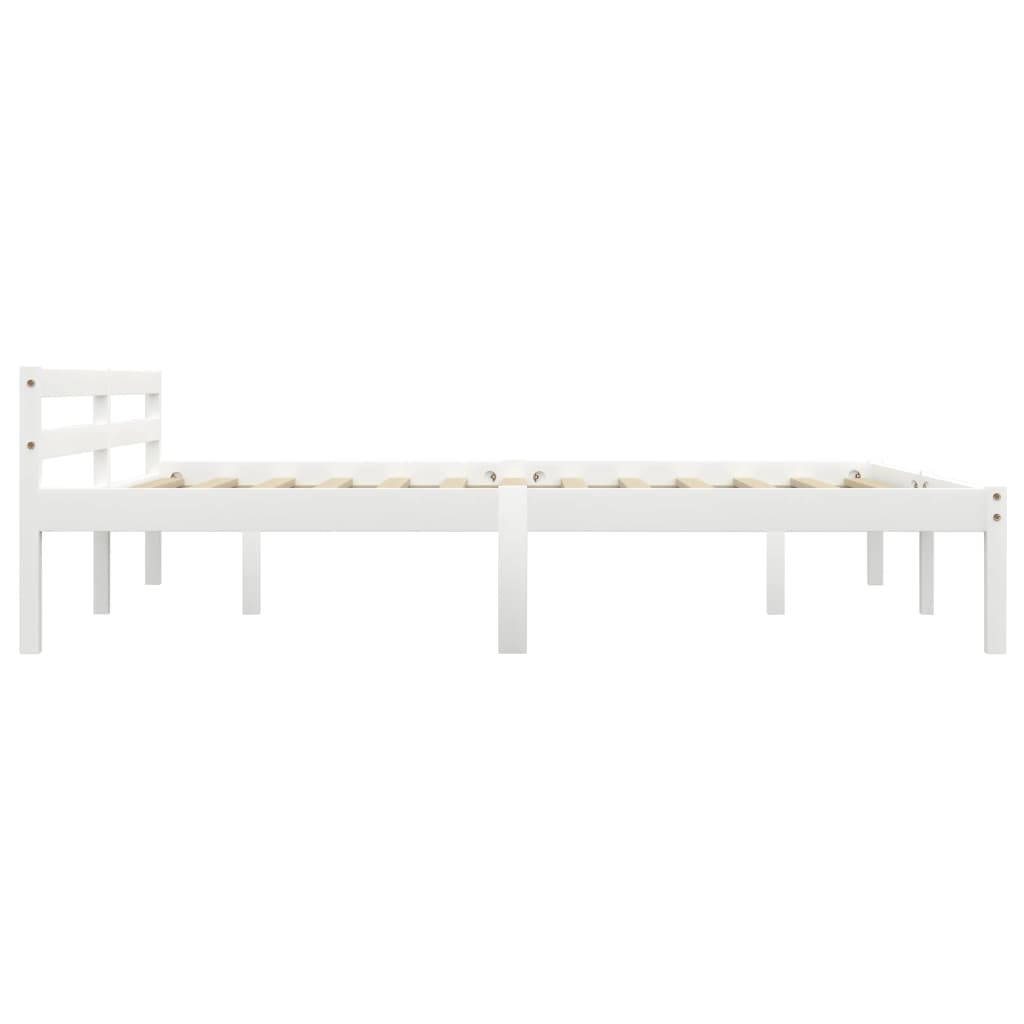 Bed Frame | White | Solid pine wood, plywood | 160x200 cm | Durable