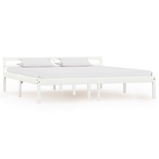 Bed Frame | White | Solid pine wood, plywood slats | Super King | Durable