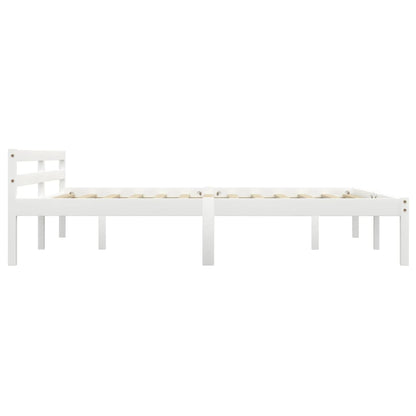Bed Frame | White | Solid pine wood, plywood slats | Super King | Durable