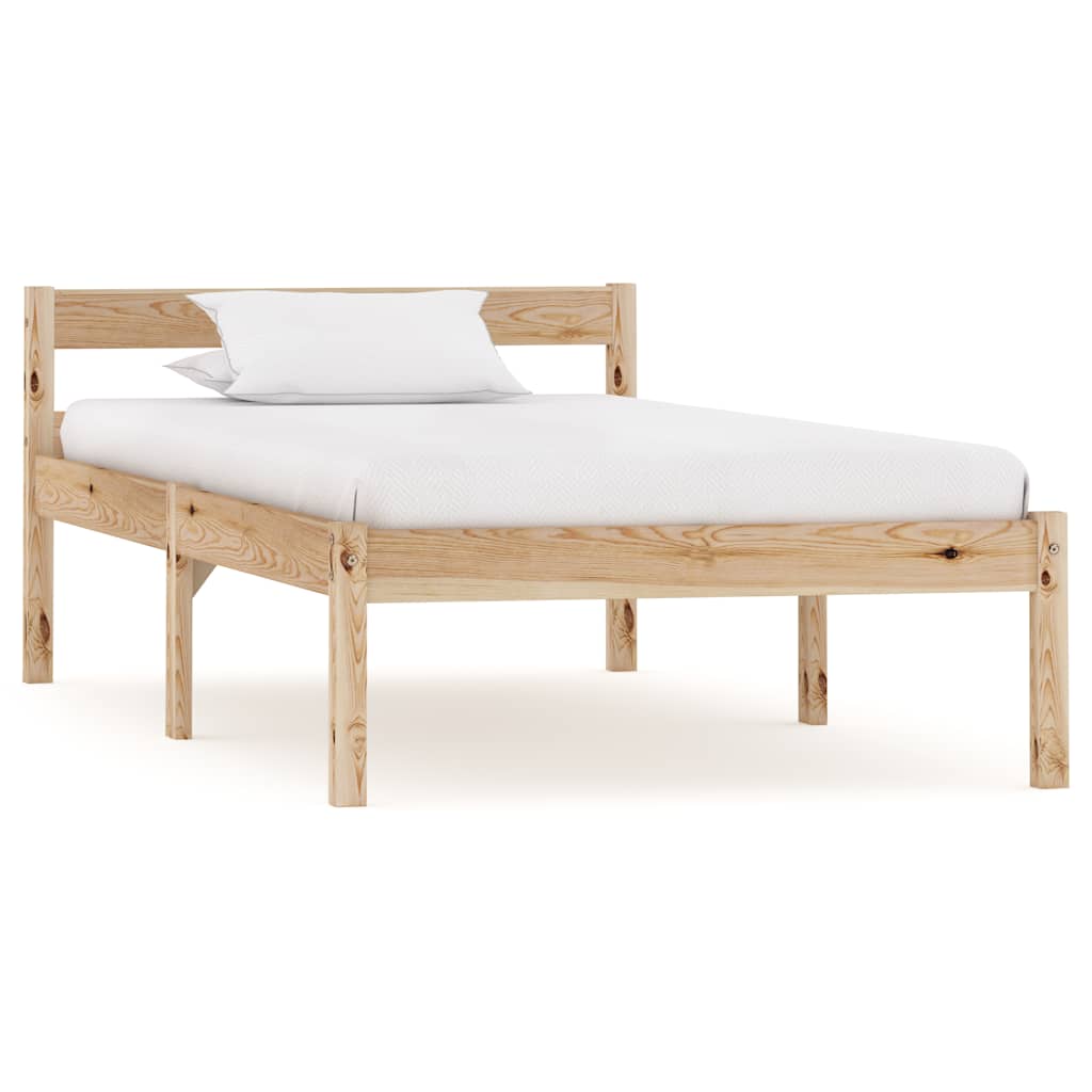 Bed Frame | Natural | Solid pine wood and plywood | Single | Durable