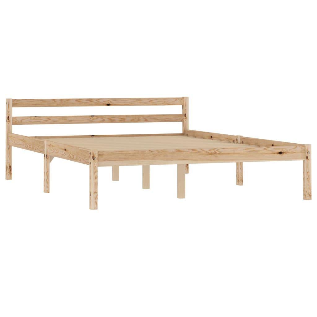 Bed Frame without Mattress Solid Pine Wood 120x200 cm