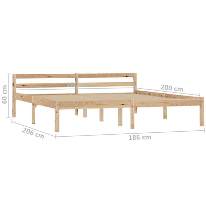 Bed Frame without Mattress Solid Pine Wood 180x200 cm Super King
