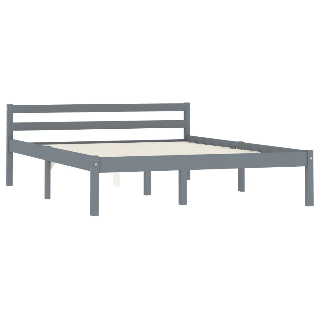 Bed Frame | Grey | Solid pine wood | 120 x 200 cm | Durable | Bed Frame