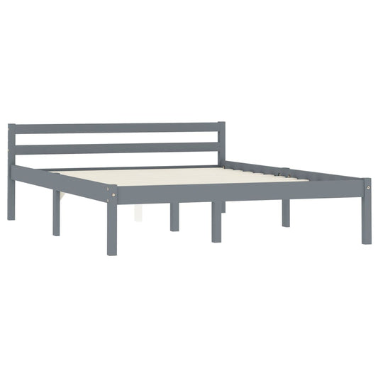 Bed Frame | Grey | Solid pine wood | 140x200 cm | Durable | Bed Frame