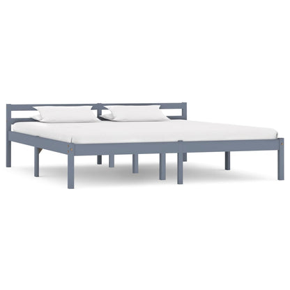 Bed Frame | Grey | Solid Pine Wood | 160x200 cm | Durable | Bed Frame