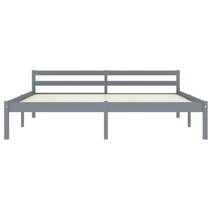 Bed Frame | Grey | Solid Pine Wood | 160x200 cm | Durable | Bed Frame