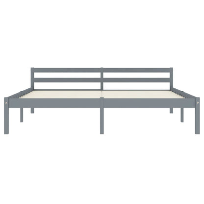 Bed Frame | Grey | Solid Pine Wood, Plywood | Super King |  Durable