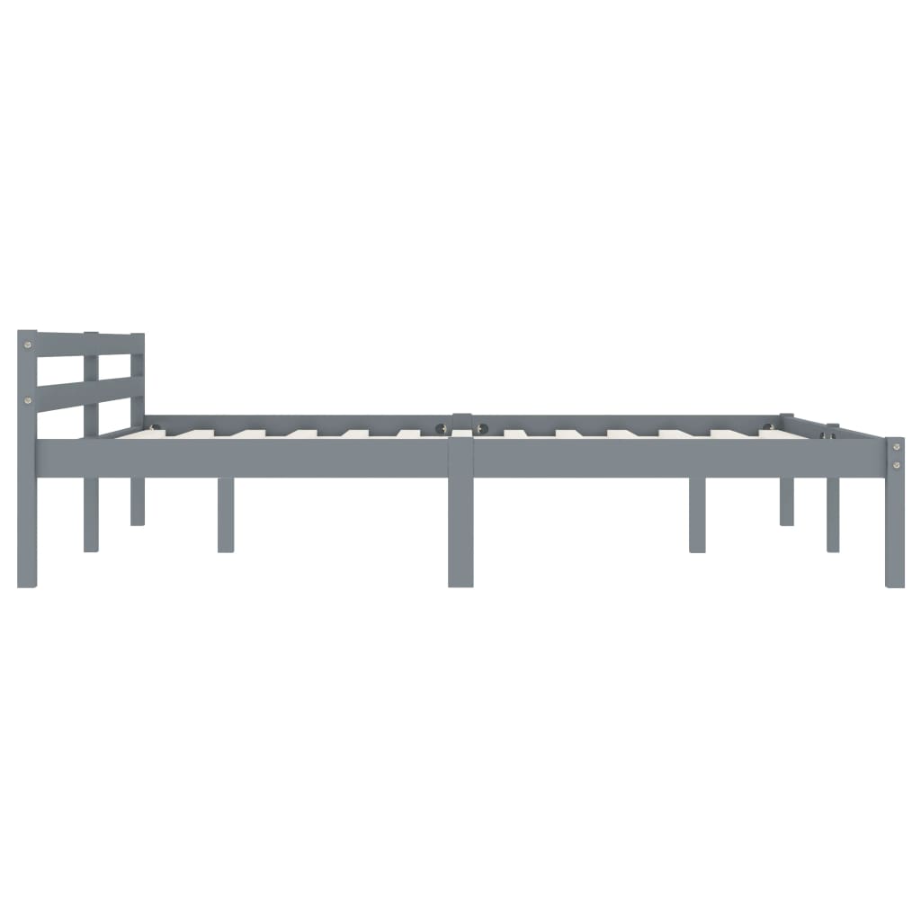 Bed Frame | Grey | Solid Pine Wood, Plywood | Super King |  Durable