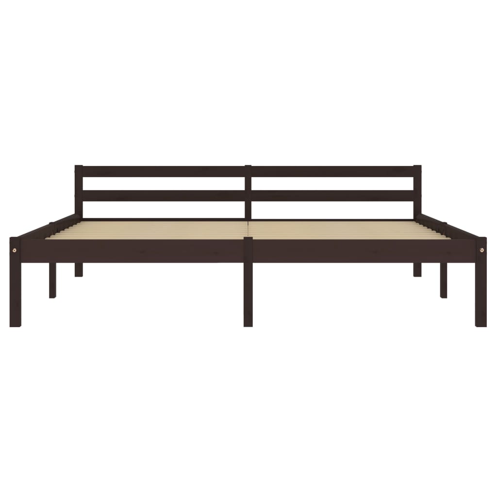 Bed Frame | Dark brown | Solid pine wood | Double | Durable | Bed Frame