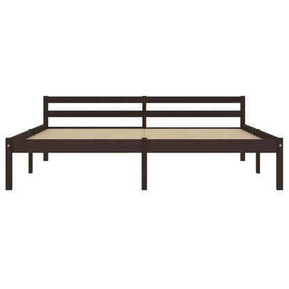 Bed Frame | Dark brown | Solid pine wood | Double | Durable | Bed Frame