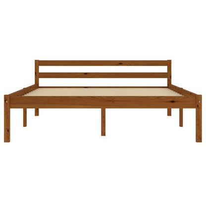 Bed Frame without Mattress Honey Brown Solid Pine Wood 120x200cm
