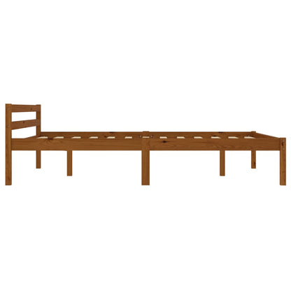 Bed Frame without Mattress Honey Brown Solid Pine Wood 120x200cm