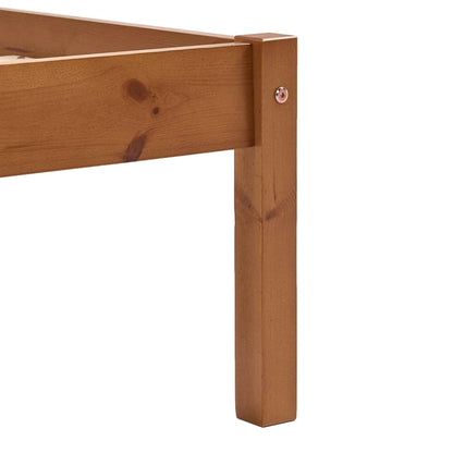 Bed Frame without Mattress Honey Brown Solid Pine Wood 120x200cm