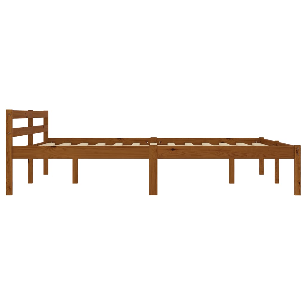Bed Frame | Honey Brown | Solid Pine Wood | Double | Durable | Bed Frame
