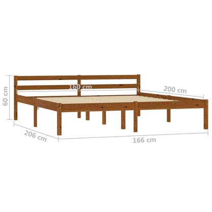 Bed Frame | Honey Brown | Solid Pine Wood | Double | Durable | Bed Frame