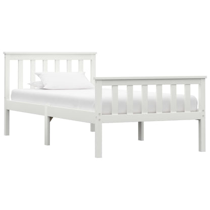 Bed Frame | White | Solid Pine Wood, Plywood | Single | Durable