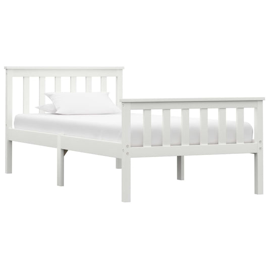 Bed Frame | White | Solid Pine Wood, Plywood | Single | Durable