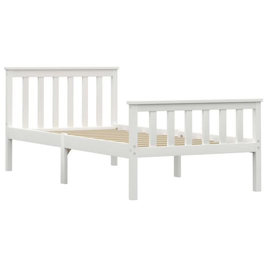 Bed Frame | White | Solid Pine Wood, Plywood | Single | Durable