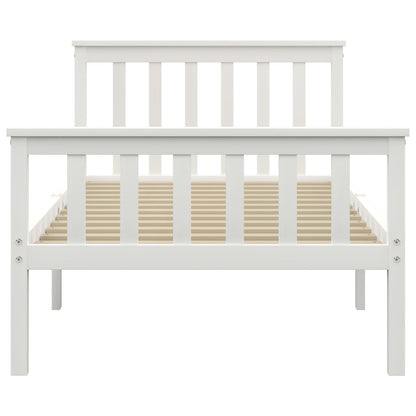 Bed Frame | White | Solid Pine Wood, Plywood | Single | Durable