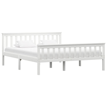 Bed Frame | White | Solid pine wood, Plywood | Double |  Durable