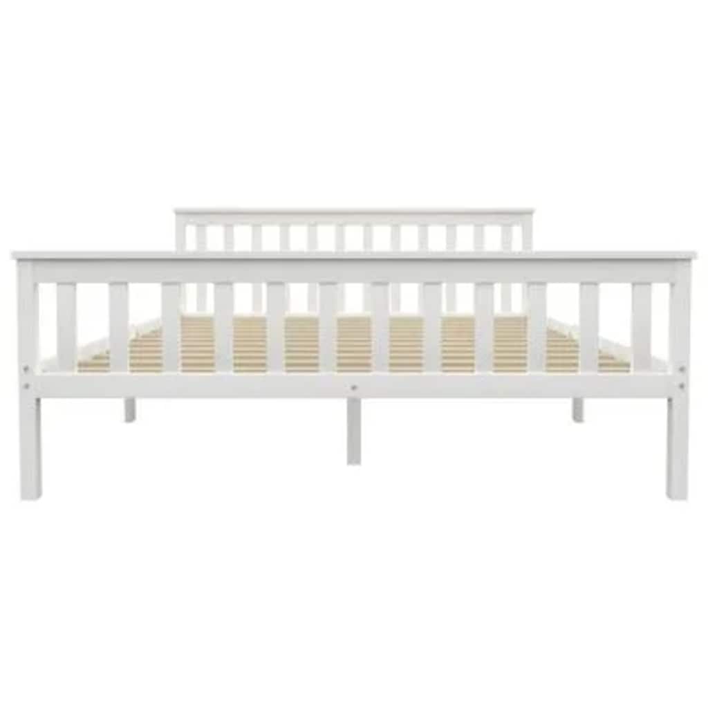 Bed Frame | White | Solid pine wood, Plywood | Double |  Durable