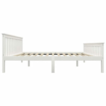 Bed Frame | White | Solid pine wood, Plywood | Double |  Durable