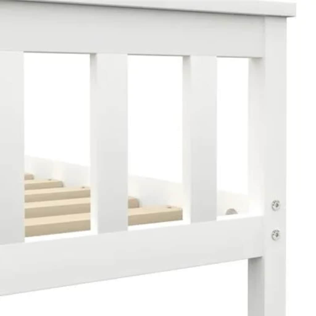 Bed Frame | White | Solid pine wood, Plywood | Double |  Durable