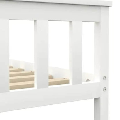 Bed Frame | White | Solid pine wood, Plywood | Double |  Durable