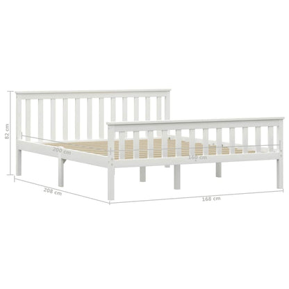 Bed Frame | White | Solid pine wood, Plywood | Double |  Durable