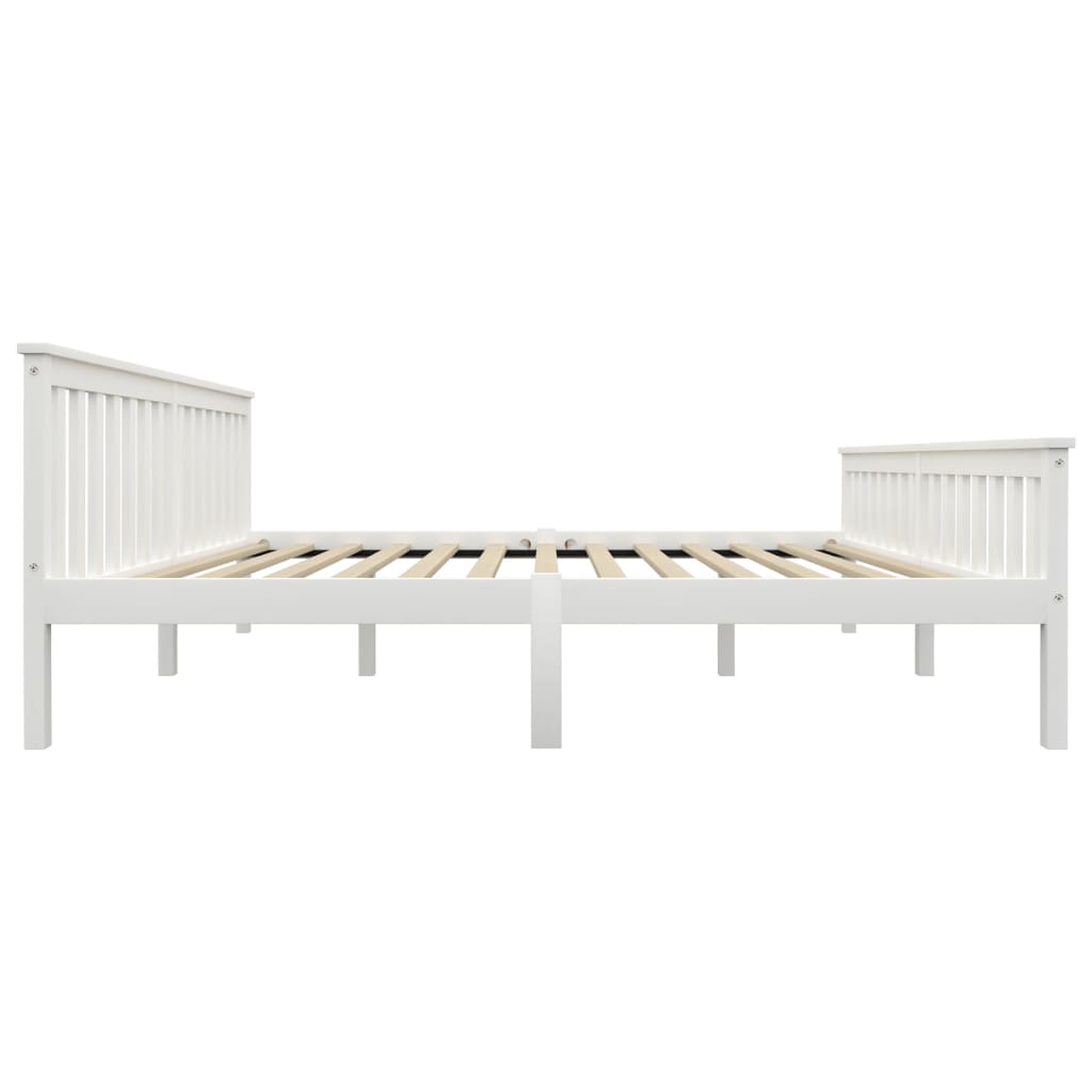 Bed Frame | White | Solid pinewood frame, plywood slats | Super King