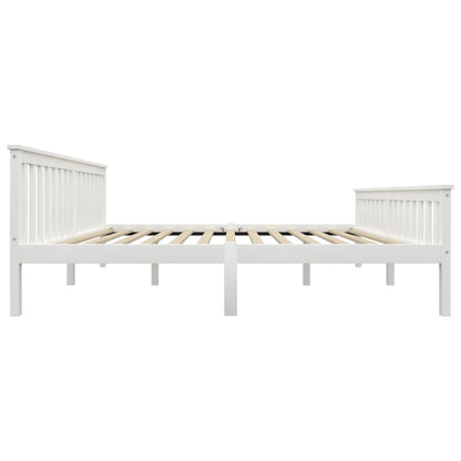 Bed Frame | White | Solid pinewood frame, plywood slats | Super King