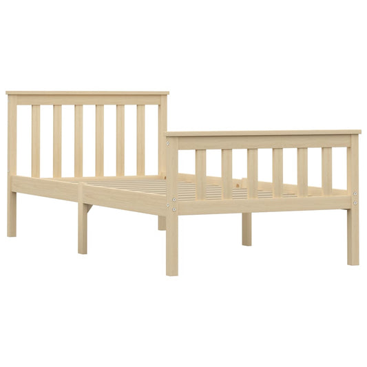 Bed Frame | Natural | Solid pinewood, plywood slats | 100x200 cm
