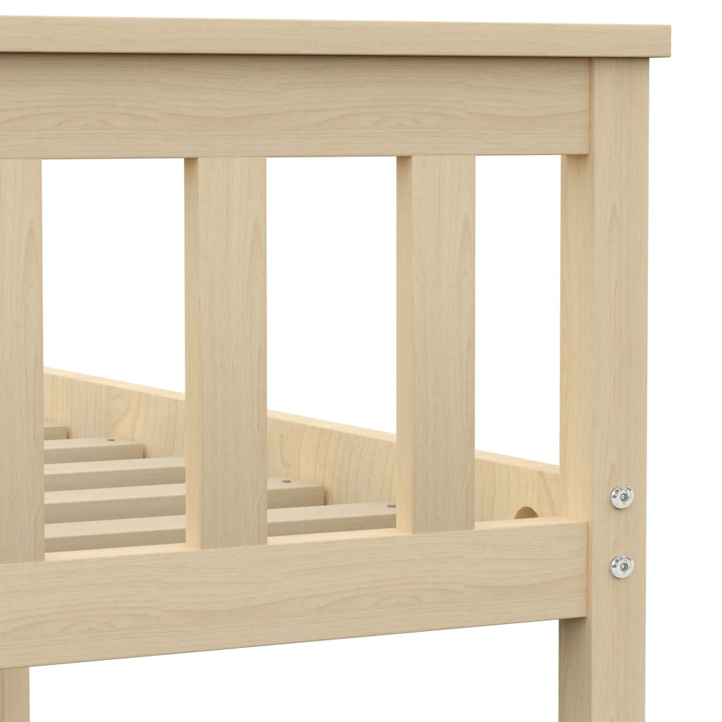 Bed Frame | Natural Light Wood | Solid Pinewood, Plywood Slats