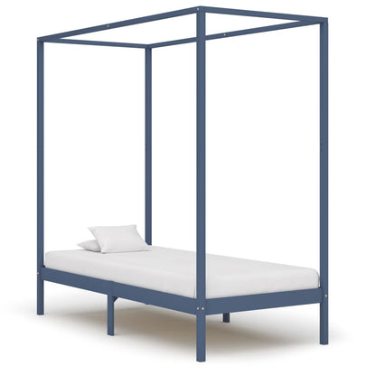 Bed Frame | Grey | Solid pine wood and plywood slats | Single | Durable
